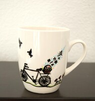 Cycling in Paris - hand painted mug