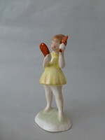 Bodrogkeresztúri porcelán kislány tükörrel