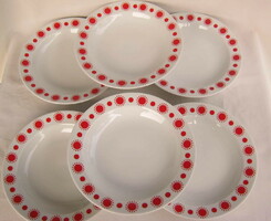 6 Alföld porcelain centrum varia deep soup plates with sunflower pattern