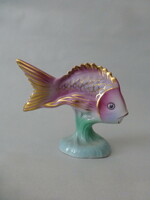 Hollóházi porcelán lila hal