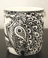 Abstract kittens - hand painted mug