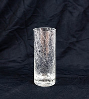 Retro veil glass vase - cracked glass glass - mid-century modern design