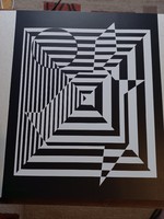 Vasarely's original heliogravure, titled: yablapour-ii (1955-60), published in linear album 73.