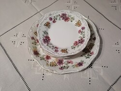 Zsolnay pillangós 6 db süteményes tányér