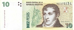 10 Peso pesos 2012 atgentina unfolded