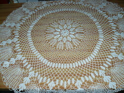 Beautiful antique huge handmade crochet tablecloth