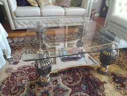 Glass coffee table with mirror