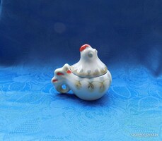 Orosz Kijevi porcelán aranyozott tyúkanyó alakú fűszertartó (po-2)