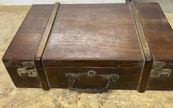 Antique wooden suitcase for creatives