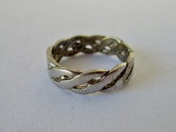 Szép régi fonott ezüst karikagyűrű