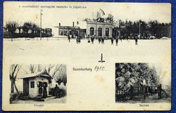 Szombathely -mozaiklap A szombathelyi sportegylet csarnoka és jégpályája pénztár/bejárat 1910