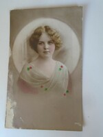 D198028 postcard - young lady - 1911 damaged