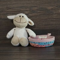 Sewn mini rope basket - storage bowl (rosea)
