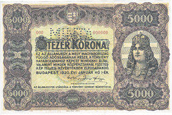 Magyarország 5000 korona REPLIKA MINTA 1920 UNC