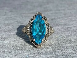 Csodaszép kék köves női ezüst gyűrű