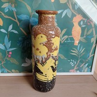 With free delivery - vintage fat lava ceramic vase by István from Transylvania