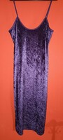 Aubergine-colored, elastic velvet, body-hugging, casual dress, small. S size.
