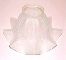 Art Nouveau Lampshade, White, Wavy Edge, Vintage