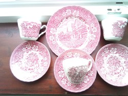 English Staffordshire cups, small plates