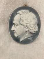 ENS porcelán falikép / Goethe portré, fali dísz