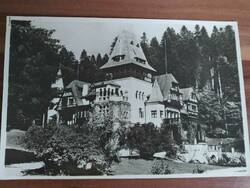 Old postcard, Sinaia, resort town in Romania, Pelisor - castle, 1957