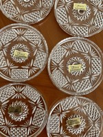 Fancy polished glass crystal coaster set in a new, unopened gift box