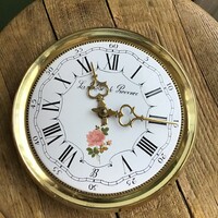 JUNGHANS quartz szerkezetű réz fali óra zománcfestett számlappal “La Rose de Provence”