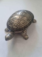 Régi ezüstözött teknős ékszertartó