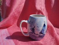 Dutch pot-bellied porcelain cup, mug