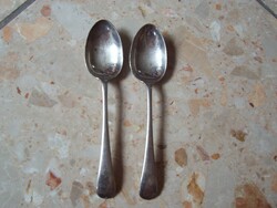 2 pcs marked silvered spoons for sale