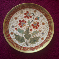 Indian copper bowl, enamel painted