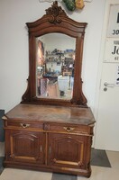 Antique Viennese baroque mirror + chest of drawers