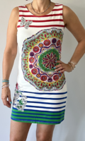 Desigual style, elegant sleeveless tunic, mini dress - on a white background