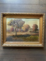 Autumn landscape. Bucky albert. The size of the picture without frame: 37 cm wide and 26.5 cm high.