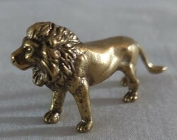 Miniature copper lion king figure