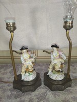 Gyönyörű Pár 2 darab Vintage occupied Japan szignos porcelán asztali lámpa
