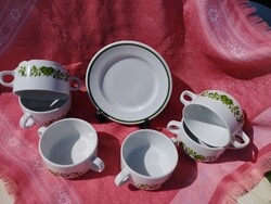 Alföldi két füles porcelán csésze ajándék tányérral