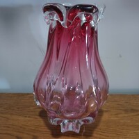 Josef Hospodka cseh Bohemia  üveg váza . Alkudható!
