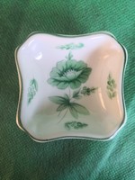 Antik Herendi Nanking Bouquet Vert (NBV) mintás porcelán gyűrű tartó tálka