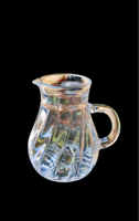 Old, small, polished glass jug. 10.5 cm high.