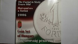 Hatvanéves a forint 2006 forgalmi sor , Magyarország pénzérméi proof UNC