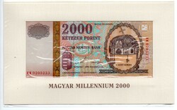 2.000 Forint Millenneumi Bankjegy Díszkiadásban Sorszámkövető 2 db párban 2000 Augusztus 20