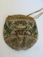 Antique floral bag made of small pearls. Negotiable!