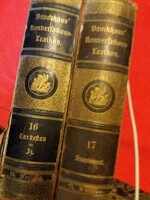 1898. Brockhaus konversations-lexikon 2 volumes, deluxe edition (gilt head) German Gothic letters in one