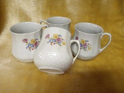 Drasche belly mugs, with a gorgeous floral pattern, pieces suitable for a collection.