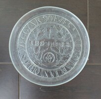 Salgótarján Öblösüveggyár 90 éves 1893-1983 , gyártott nagy méretű gyönyörű üveg tányér