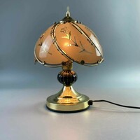 Vintage copper-glass romantic table lamp made in Nuremberg by LGA.