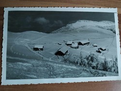 Ukraine, Tiszaborkút, resort in winter, Mencsul 1314 m, photo postcard, 1940