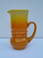 Old handmade Czech or Polish glass jug