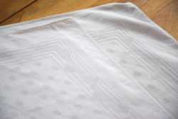Old art deco large 2 damask napkins tea towel tablecloth polka dots 57 x 58 and 40 x 38